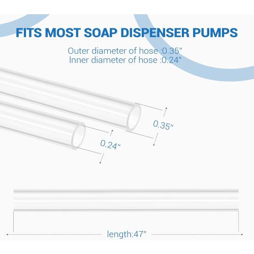 Yofidra Sink Soap Dispenser Extension Kit: Under Sink Dish Soap Dispenser With 47 Tube Hose and Check Valve for Prevent Backflow for Countertop Kitchen Sink Accessories