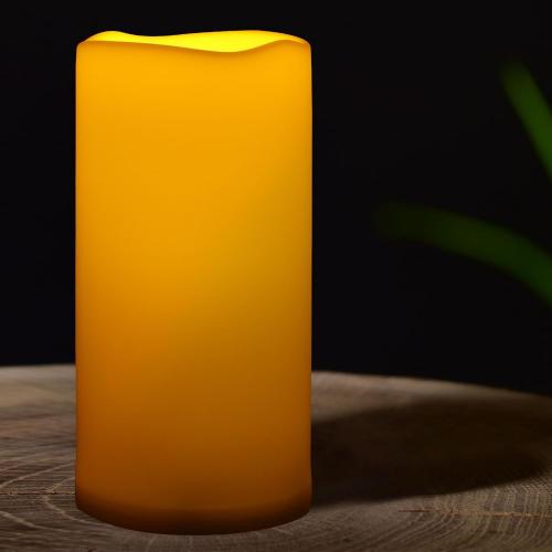 6 x 12 Extra Large Waterproof Outdoor Flameless Candle with Auto 6 Hour Timer, Battery Operated LED Pillar Candle for Lantern, Front Porch, Ivory Plastic, Long Last for 6 Month