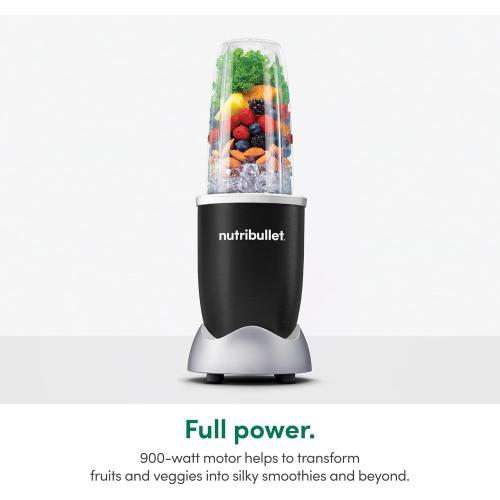 nutribullet® Pro 900W Personal Blender, 13-Piece Set, 32oz and 24oz Cups, Extractor Blade, Smoothies, Food Prep, Blends Ice and Frozen Fruit, Onyx Black, NB9-1301AK