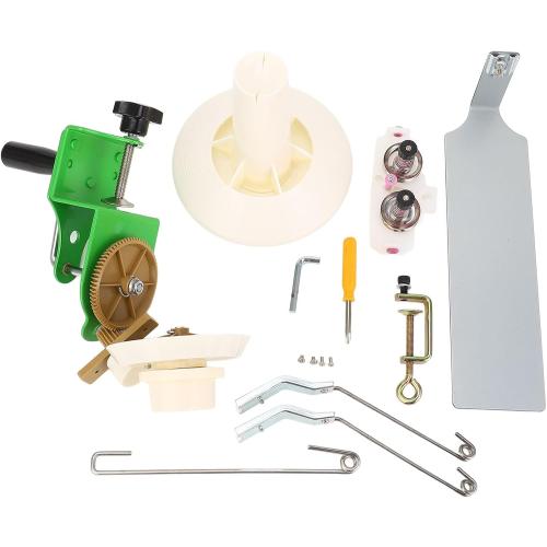 Yarn Winder Hand Operated, Large Capacity Manual Yarn Winder, Stainless Steel and Plastic Wool Winder for Knitting Crocheting, 2 in 1 with 6 Accessories for Efficient