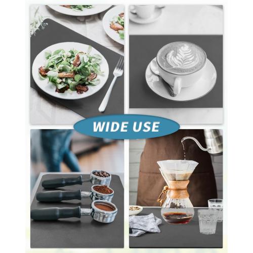 AMOAMI Dish Drying Mat for Kitchen Counter-Coffee Mat Bar Accessories, Hide Stain, Rubber Backed, Absorbent, Fit Under Coffee Maker, Espresso Machine, Pot, Dish Rack, 12x19, Dark Grey