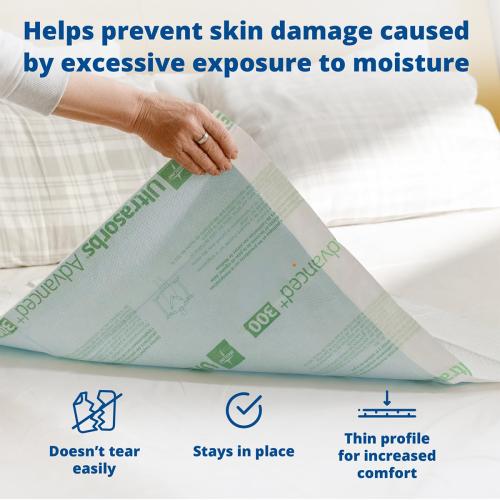 Medline Ultrasorbs Bed Pads Disposable Adult, Advanced  Ultra Thick, 30x36, 40 Count, Chucks Pads Disposable Adult, Heavy Duty Chux Pads, for Incontinence, SlipResist Technology, 300 LB Capacity