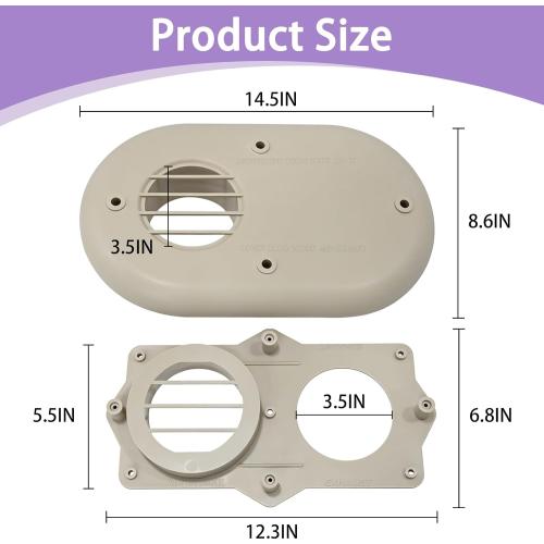 SP20286 3-Inch Vent Termination Kit - Fits for Rheem Beige HVAC Replacement Part Water Heate 3 PVC/ABS Piping