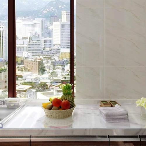 NECAUX Custom Multisize 1.5mm Thick Clear PVC Table Cover Protector - 36 x 66 Inch Table Pads for Dining Room Table Rectangular Vinyl Non-Slip Desk Pad for Coffee Table/Writing Desk