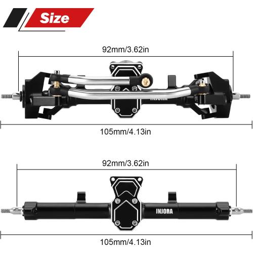 INJORA ProSteer Double Joint 40g Front and 22g Rear Axle for 1/24 Axial SCX24 Upgrade