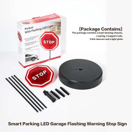 LED Light Parking Stop Sign,Smart Parking LED Garage Flashing Warning Stop Sign, Parking Assist LED Stop Sign Parking Assistant with Flashing Signal for Garage