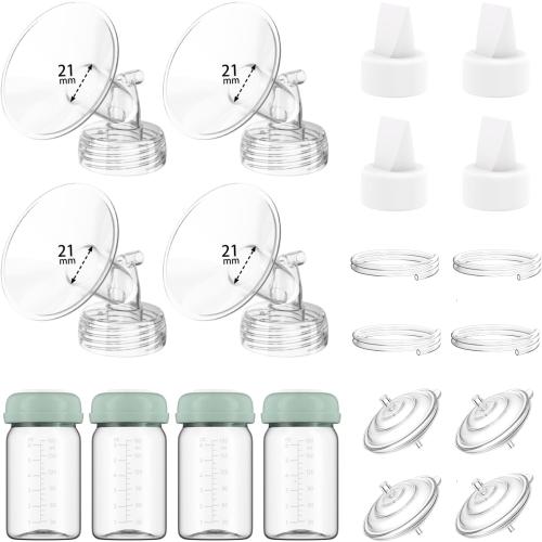 4 Full Pump Parts Kits for Spectra S1/S2/9 Plus/Synergy Gold, Replacement Kit for Spectra Pump Parts 4PC,Include 21mm Flange, Duckbill Valve, Tube, Bottle, Backflow Protector, Not Original Accessories