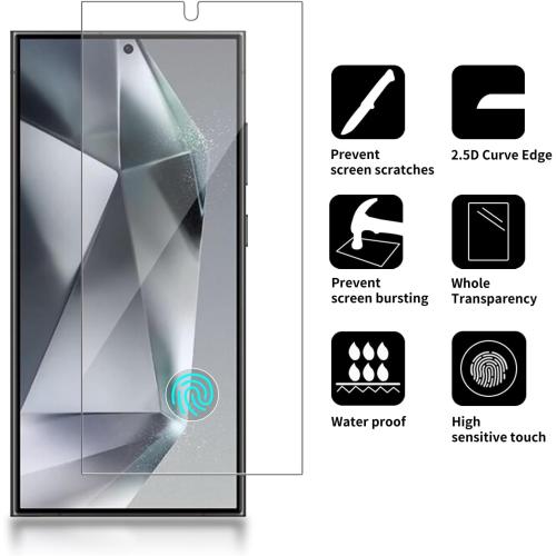 4 Pack Glass Screen Protector Compatible for Samsung Galaxy S24 Ultra/SM-S928u [9H Hardness]-HD Screen Tempered Glass, Scratch Resistant,Easy Install [Case Friendly]