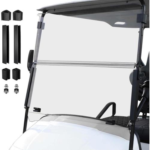 Golf Cart Foldable Windshield 3/16 (5MM) Thicken for 1995-2013 EZGO TXT & Medalist, 40.75 W×33.85 H, Fits 3/4 Rail Front Folding Windscreen Glass Scratch-Resistant, Shatterproof, Anti-UV