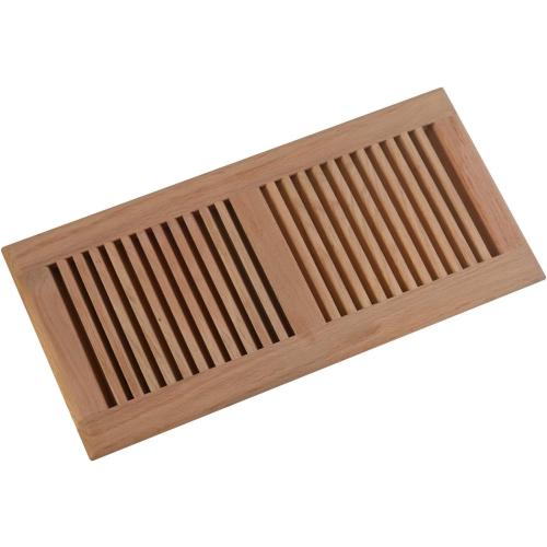 6 Inch x 14 Inch Red Oak Hardwood Vent Floor Register Self Rimming Unfinished