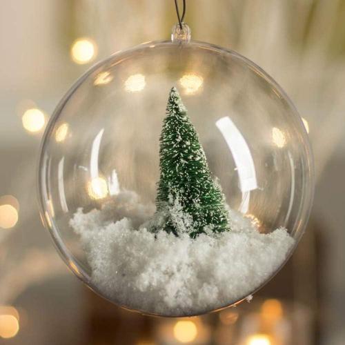 20 Pack Clear Plastic Fillable Ornament Ball