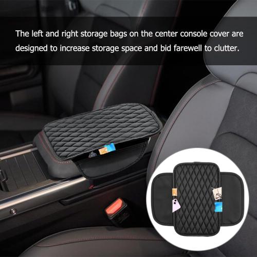 Center Console Cover, Arm Rest Cover for Car, Car Console Covers, Console Cover, Long-Lasting and Comfortable to The Touch, Suitable for Most Cars, Trucks, SUVs (Black)