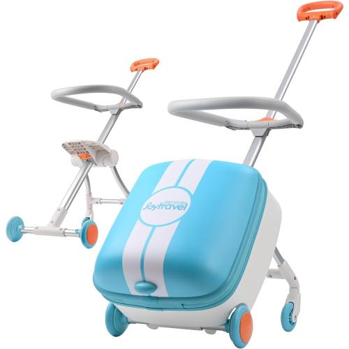 Color Pink Kids Ride-on Luggage with Spinner Wheels Suitcase, Kid's Ride-On Suitcase Help Your Child Relax, Carry On Trolley Luggage