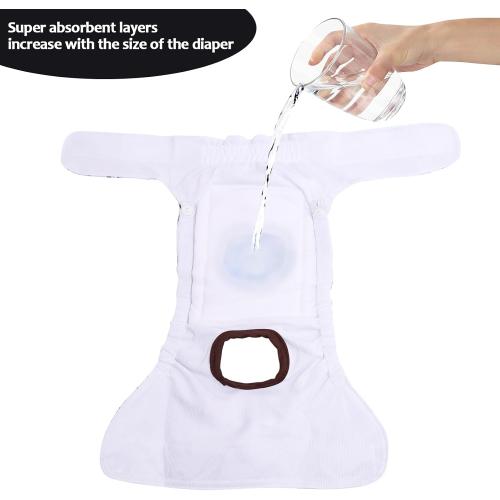 CuteBone Dog Diapers Female 3 Pack Reusable Doggy Diapers with One Suspender for Small Medium Large Dog Period BDD03S