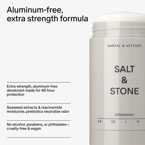 Salt & Stone Aluminum Free Deodorant | Extra Strength 48 Hour Protection for Women & Men | Made with Seaweed Extracts, Niacinamide & Prebiotics | Mini Deodorant Discovery Set