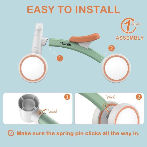 SEREED Baby Balance Bike for 1 Year Old Boys Girls 12-24 Month Toddler Balance Bike, 4 Wheels Toddler First Bike, First Birthday Gifts