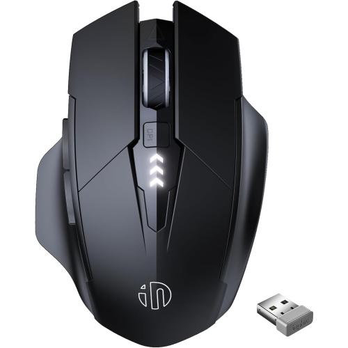 INPHIC Wireless Mouse Rechargeable, Upgraded Visible Battery, 2400 DPI, Silent Ergonomic Computer Wireless Mouse for Laptop, Mac, PC etc.