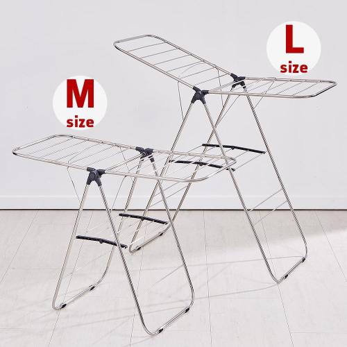 Size M TRES BELLE 25NEW Stainless Steel Clothes Drying Rack(M)–Foldable,Lightweight,No-Slip Rods,Made in Korea,Indoor & Outdoor Use,Rust-Resistant,Towels,Underwear,Baby Clothes Drying–