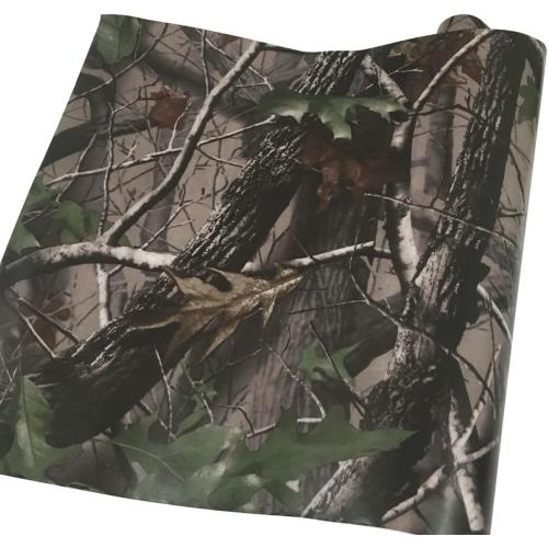 Queenbox Camo Vinyl Wraps, Woodland Maple Camouflage Self-Adhesive Car Sticker Decal Film Air Release Roll