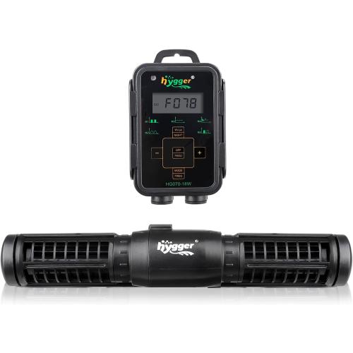 hygger Aquarium Wave Maker, Adjustable Cross Flow Pump with LED Display Controller, Magnetic DC 24V Aquarium Powerhead for Freshwater and Marine Reef Aquariums Up to 135 Gallon (18w)