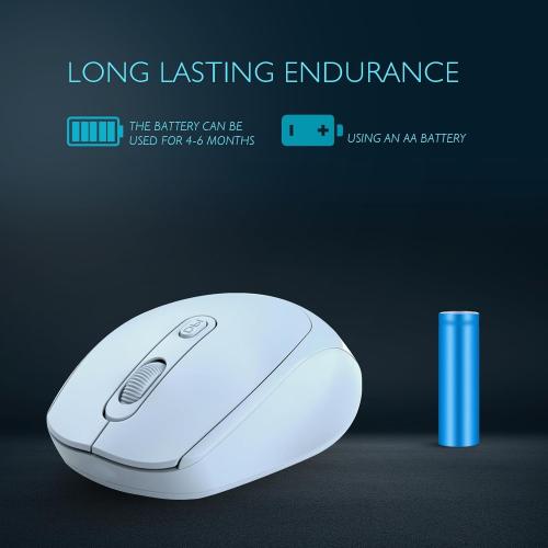 ONE-UP Wireless Mouse, 2.4G, Silent, USB Nano Receiver for Laptop, Chromebook, PC, Mac, Windows and School Work (Blue)