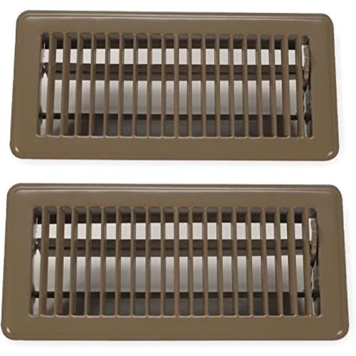 PACK OF 3 Rocky Mountain Goods Vent Cover for Home Floor 4” x 12” (Brown ) - Heavy Duty Metal - Walkable Floor Register Air Vents - Easy Adjust Airflow