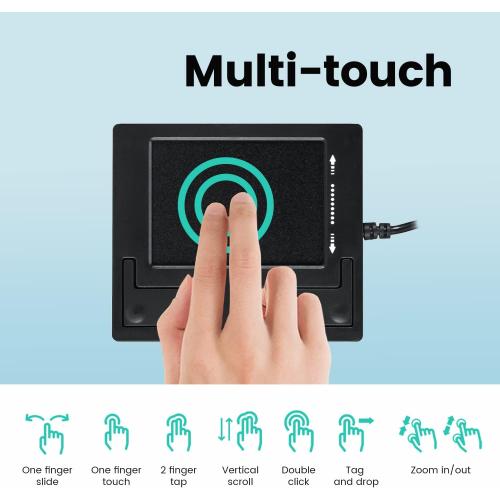 Perixx PERIPAD-501 Wired USB Touchpad, Portable Trackpad for Laptop and Desktop User, Black, Small Size (11284)
