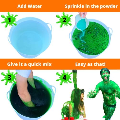 PARTY GOAT Instant Green Slime Powder. Bulk Slime Kit. 25 Gallons. Mix with Water to Make Large Buckets to Pour on People or Fill a Kids Pool