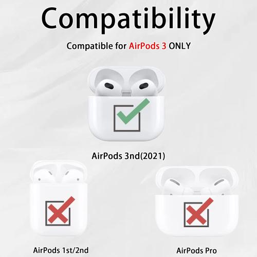 2 in 1 Protective Case Combo Set Compatible for Apple AirPods 3(2021) AirTag, GPS Tracker Holder with 2 PCS TPU Screen Protector&Keychain, Soft Silicone Anti-Lost Anti-Scratch Skin Cover(Black)