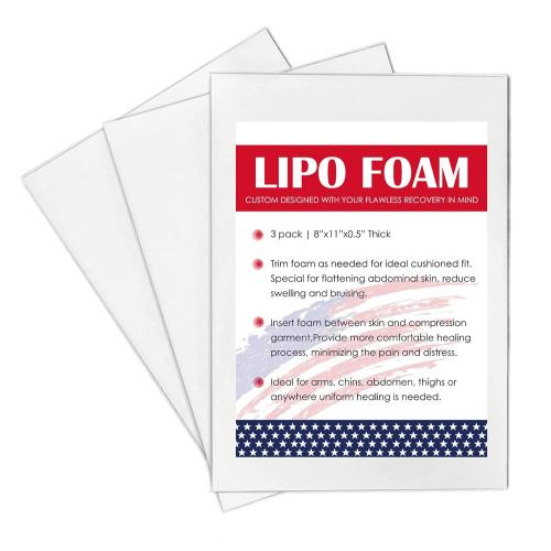 3 Pack Lipo Foam Pads - Post Surgery Ab Board Liposuction Surgery Flattening Abdominal Compression Lipo Foam Sheets 8 x 11