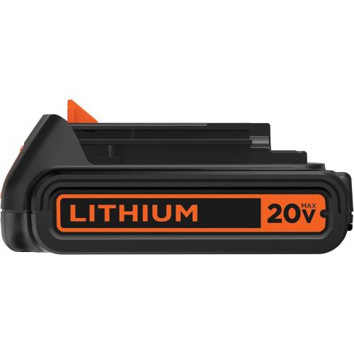 BLACK DECKER 20V MAX Battery, 1.5Ah Lithium Ion Battery, Extended Runtime, Compatible with Tools, Outdoor Equipment and 20V Vacuums (LBXR20)