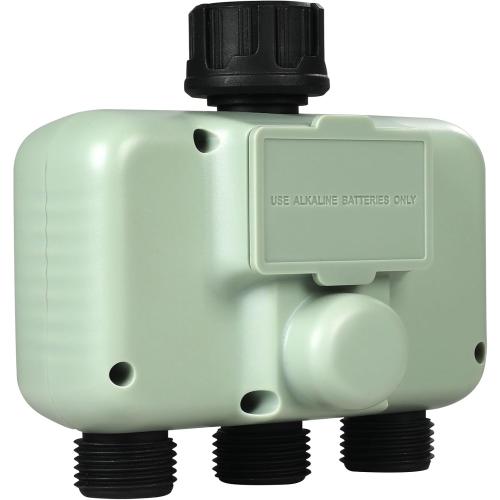 VEVOR Water Timer, 3 Outlets, Hose Watering Sprinkler Timer, with 3 Independent Watering Zone LCD Display Rain Delay Mode Manual Mode 360° Brass Inlet Metal Filter, IPX6 Waterproof for Yard Watering