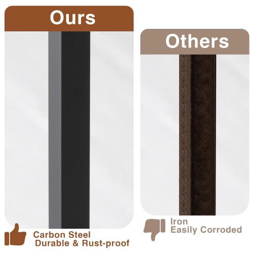 Size 40.6 x 39 Carbon Steel Handrail for Outdoor 3 Steps, 40.6 L x 39 H, Upgraded Exterior Decking Railing for Porch, Deck, Easy to Install for Concrete/Brick/Wood, Screw Kit Included #LYFS03BK-US