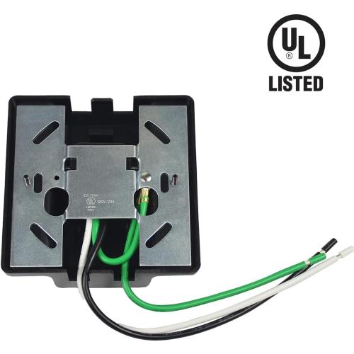 RAC6006 H Track Floating Canopy Connector, Compatible with Halo Track System, 120V 20A, Black, UL Listed