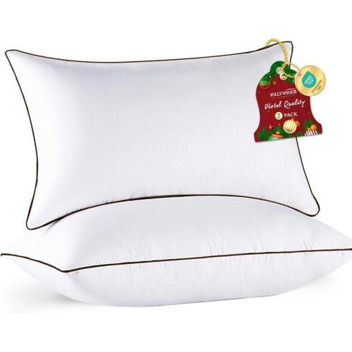 JOLLYVOGUE Standard Pillows Set of 2, Cooling and Supportive Pillows Full Size Set of 2 for Side and Back Sleepers, Down Alternative Hotel Collection Sleeping Pillow