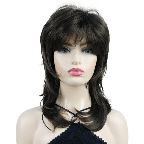 Wiginway Long Shaggy Layered Hair Natural Straight Wavy Shags Wig Soft Syhthetic Hair (Lt Chestnut Brown)