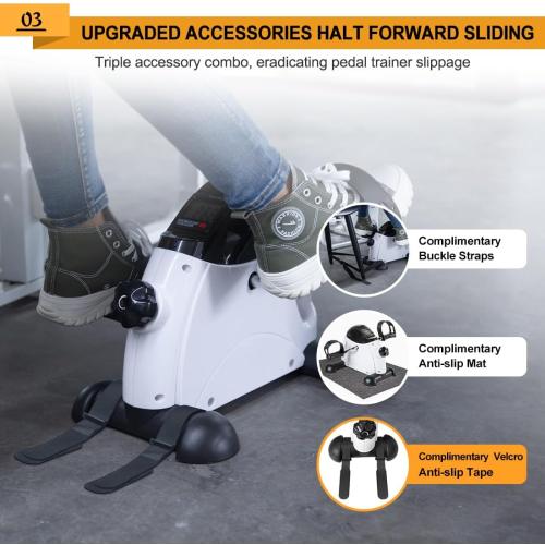 Pedal Exerciser Stationary Under Desk Mini Exercise Bike - Peddler Exerciser with LCD Display, Foot Pedal Exerciser for Seniors,Arm/Leg Exercise