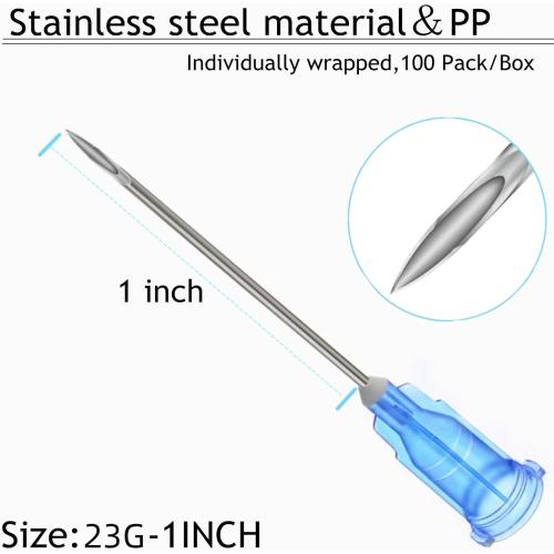 100 Pack Disposable 3ml/cc Lab Syringes with 23Ga 1 Inch Needle Luer Lock, Individually Sealed Packed