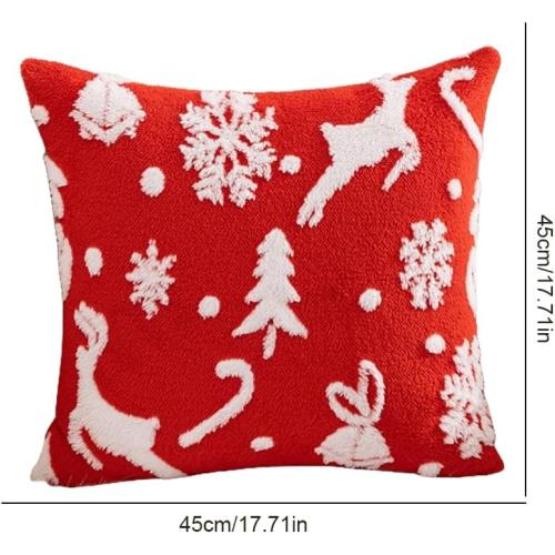 Christmas Winter Holiday Pillowcase Soft Decorative Cushion Cover Festival Pillow Case Jacquard Cushion Case for Sofa Decoration