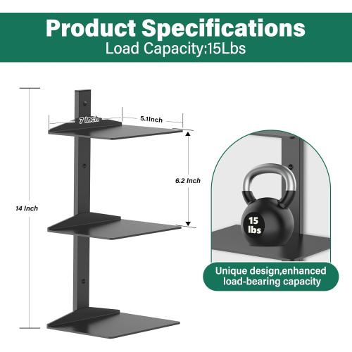 Invisible Floating Bookshelf for Wall Mounted, 2 Pack Black Spine Book Tower, 6 Tier Vertical Book Organizers, Heavy Duty Floating Book Shelves – No Assembly Required, for Office, Bedroom, Kids Room