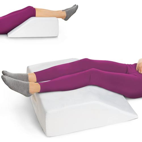 Leg Elevation Wedge Pillow for Sleeping, After Surgery | Memory Foam | Relieves Foot and Ankle Injury, Legs, Hip, and Knee Pain, Improves Blood Circulation, 8 Inch