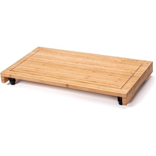 Bamboo Stovetop Cover&Countertop Cutting Board with Adjustable Legs, Dual-purpose Chopping Board for Electric Stove Burner, Workspace Block Cover for RV Camping Camper Gas