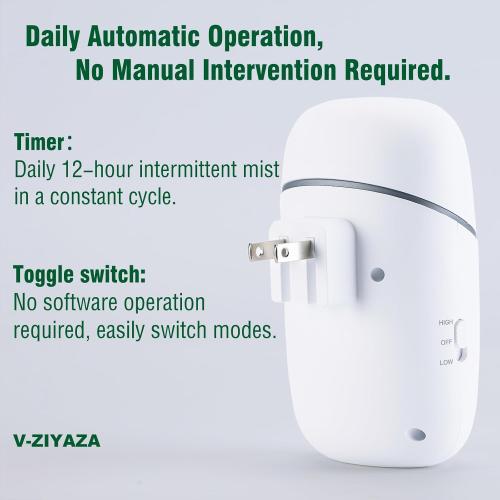 Waterless Diffuser - Plug in Waterless Essential Oil Diffuser with Timer & Light - 2025 Upgrade Version 10ml Smart Aromatherapy Plug in Wall Small Diffuser for Home, Offices and Hotel (MatteWhite)