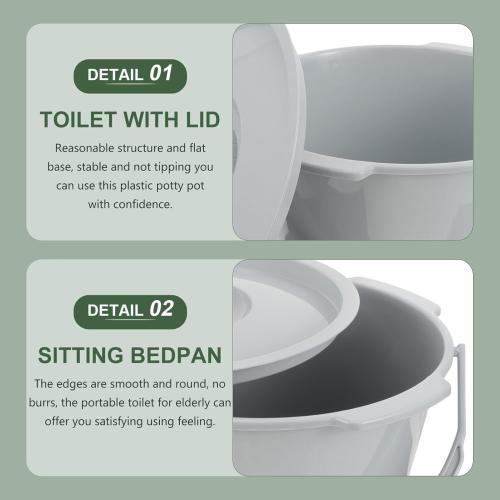 Portable Elderly Spittoon Chamber Pot Handle Thickened Adult Night Urinal Home Hospital Travel Ideal Women Pregnant Disabled Adults Easy Clean Urine Bottle Lid
