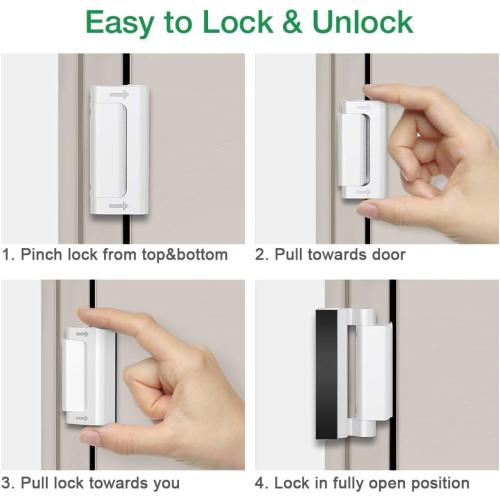 Door Locks for Front Door Kids Safety Home Security Door Reinforcement Lock | Child Proof Door Locks for Inward Swinging Doors, Top Lock Withstands 800 lbs Flip Latch with 8 Screws, Guard Bedroom Patio