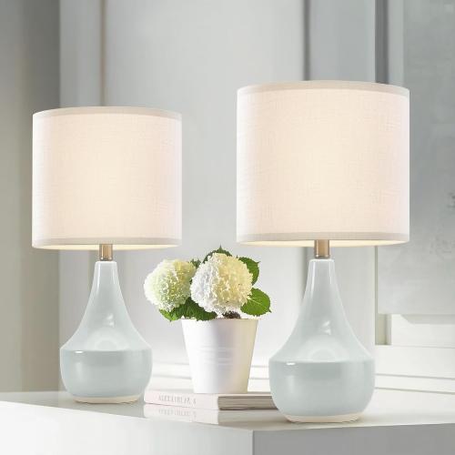 White Linen Small Drum Lampshade, 8.66 Top x 8.66 Bottom x 7.87 High Lamp Shade, Lamp Shade Replacement for Table and Floor Lamps, Pendant Light，Handcrafted Lampshade，Easy Assembly