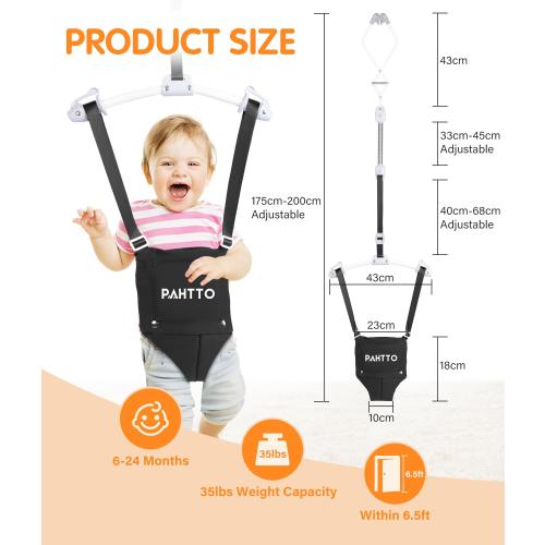 Baby Door Jumper with Soft Rug, Durable Toddler Bouncer with Adjustable Height-Funny Baby Walking Harness, Protable Baby Doorway Jumper for Indoor/Outdoor
