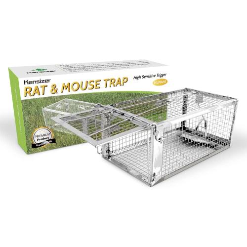 Kensizer Humane Rat Trap, Chipmunk Rodent Trap That Work for Indoor and Outdoor Small Animal - Mouse Voles Hamsters Live Cage Catch and Release 1-Pack Small 10.5 L x 5.5 W x 4.5 H