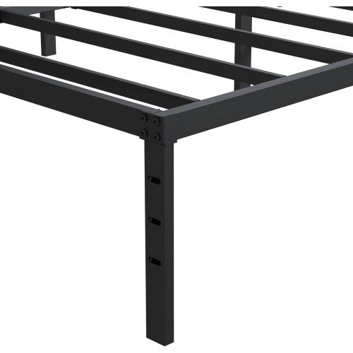14 Inch Metal Bed Frame Queen Size No Box Spring Needed, Heavy Duty Platform Support Up to 3000 lbs, Easy Assembly, Noise Free, Black