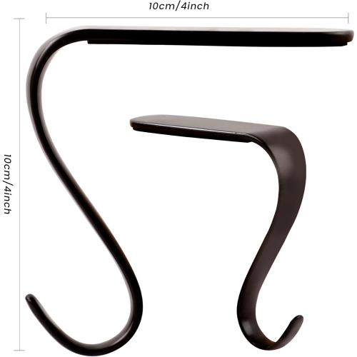 Christmas Stocking Holders Xmas Fireplace Hanger Hooks Set of 4(Rust Black)